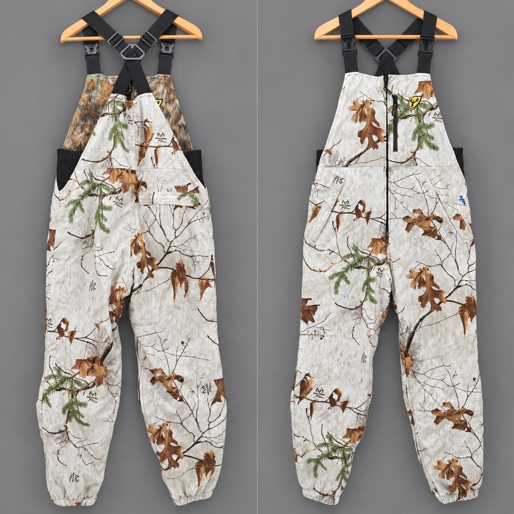 Rain Blocker Realtree Xtra Colors Snow Camo Hunting Bibs Fleece Lined Mens XL